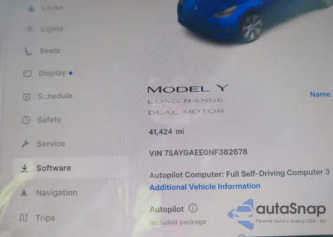 2022 Tesla Model Y Long Range Dual Motor All-Wheel Drive из США, поврежденный, VIN 7SAYGAEE0NF382678